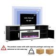 thumbnail image 3 of Waleaf 70'' Floating TV Stand with 36'' Electric Fireplace,&nbsp;Entertainment Center with Adjustable Shelves, Floating TV Console for Living Room,Black-White, 3 of 7