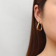 thumbnail image 4 of Celvieroot Big Chunky Hoop Earrings for Women Silver Gold Stainless Steel Hoop Earrings Oval Thick Hollow Tube Hoop Earrings, 4 of 6