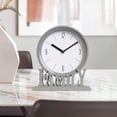 thumbnail image 2 of Desk Clock Non Ticking Battery Office Large Clocks Operated Loft Family Decorative Office Shelf Gray, 2 of 8