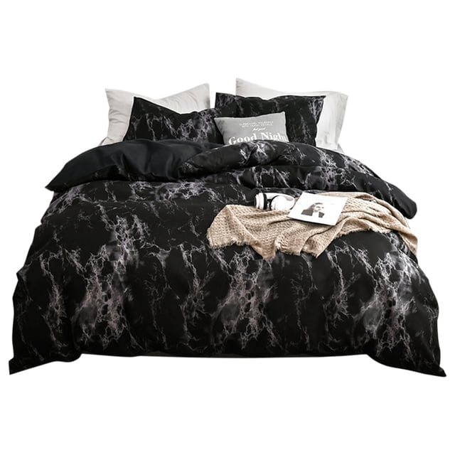 Ccdes Duvet Cover Set,Marbled Bedding,3Pcs/Set Polyester Marbled Quilt Cover Pillowcase Bedding Set EU-Double Size