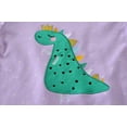 thumbnail image 4 of POPTEM Girls Sweatshirt Dots Dinosaur Graphics Cotton Pullover Long Sleeve Casual Tops Lilac 6t, 4 of 7