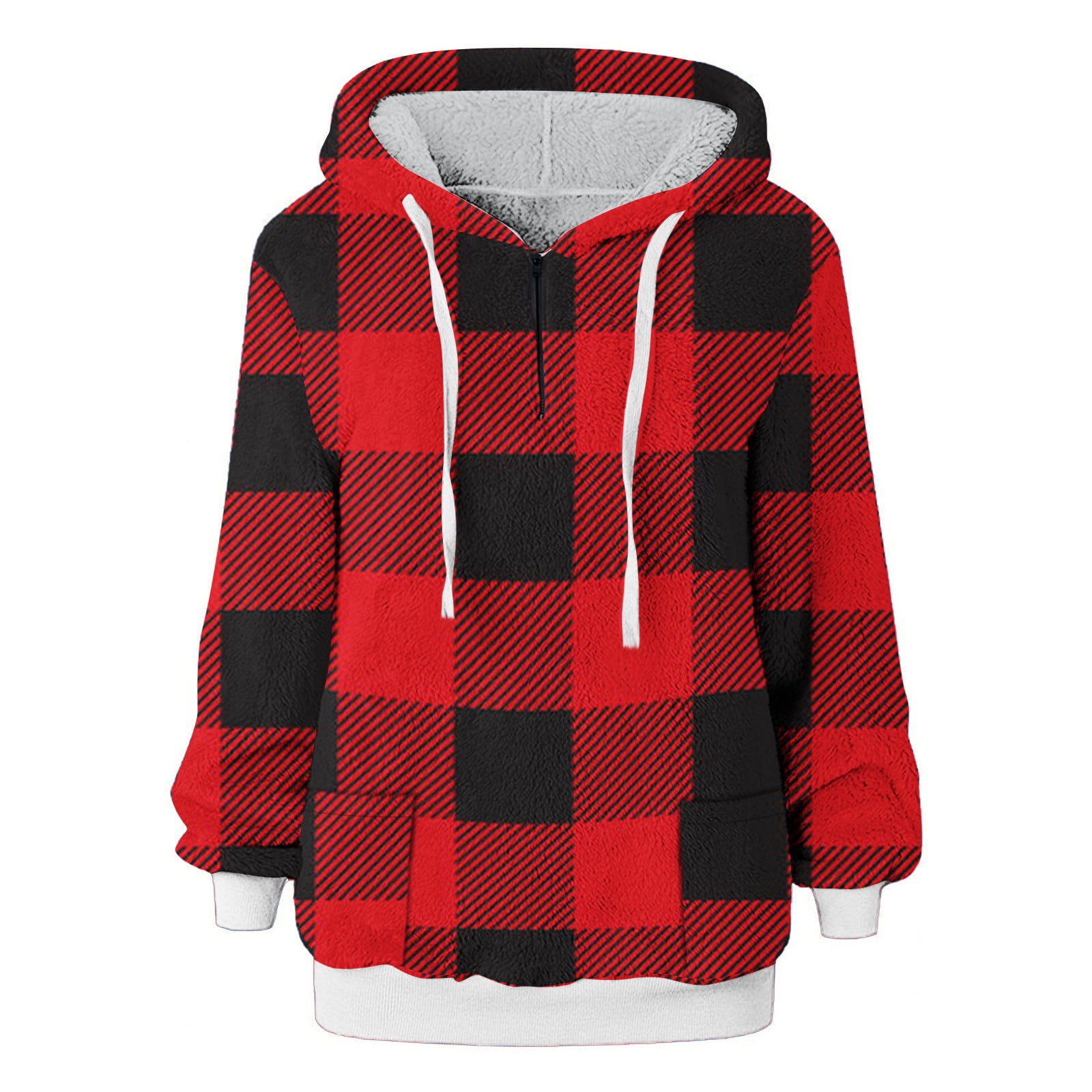 Comfort Comfortable Women Sweatshirt Hoodie Printed S~XL Zip Black/Red