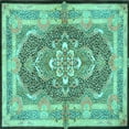 thumbnail image 1 of Ahgly Company Indoor Square Persian Turquoise Blue Traditional Area Rugs, 7' Square, 1 of 4