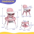 thumbnail image 5 of Tolead 15-in-1 Convertible Feeding High Chair with Activity Center, 2-in-1 Baby Highchair & Activity Center, Pink, 5 of 7