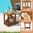 thumbnail image 4 of Nalone 2-Layer Outdoor Side Table, HDPE Weather-Resistant Adirondack with Storage Shelf for Living Room Bedroom, Outdoor Side Table, Patio End Table Outside-Teak, 4 of 6
