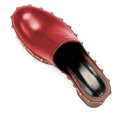 thumbnail image 4 of YDN Women's Wooden Platform Heeled Mules Closed Round Toe High Block Heel Slip On Clogs Shoes with Studs Evening Party Daily Outfit Footwear Size 16 Red, 4 of 6