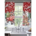 thumbnail image 2 of Christmas Dog Winter Truck Pine Tree Berry Snowing Red Sheer Curtains 63 inches Long, Light Filtering Sheer Window Curtains Rod Pocket Voile Drapes for Bedroom Living Room, 2 Panels 52"W x 63"L, 2 of 7