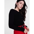 thumbnail image 5 of Scenario Women's and Women's Plus Ribbed Crewneck Cardigan Sweater, Lightweight, Sizes XS-4X, 5 of 6