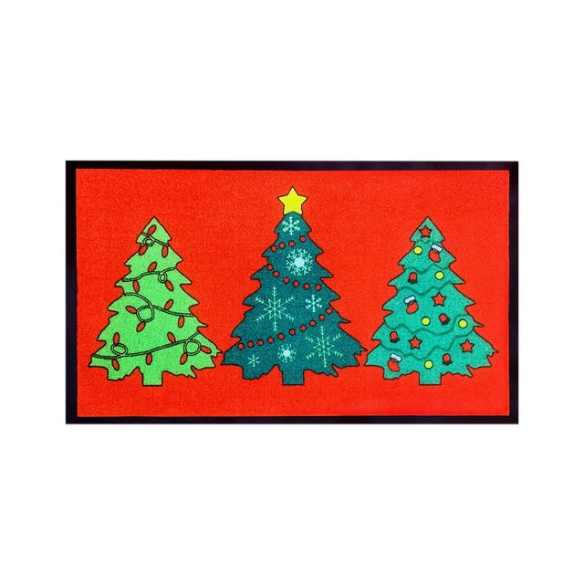 Qocolhg Décorations de Noël Extérieures Intérieures, Tapis de Porte de Noël Extérieur - Tapis de Porte d'Entrée de Noël - Tapis de Bienvenue de Noël Extérieurs - Tapis de Porte d'Entrée de Noël (16x24 Po)