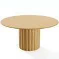 thumbnail image 6 of Dovelina 60" Wooden Round Modern Dining Table for Dining Room Kitchen, Natural Wood, 6 of 9