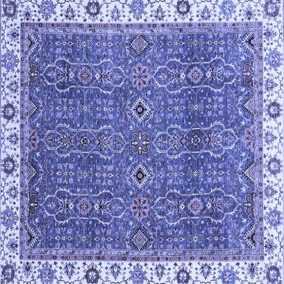 Ahgly Company Indoor Square Oriental Blue Traditional Area Rugs, 3' Square