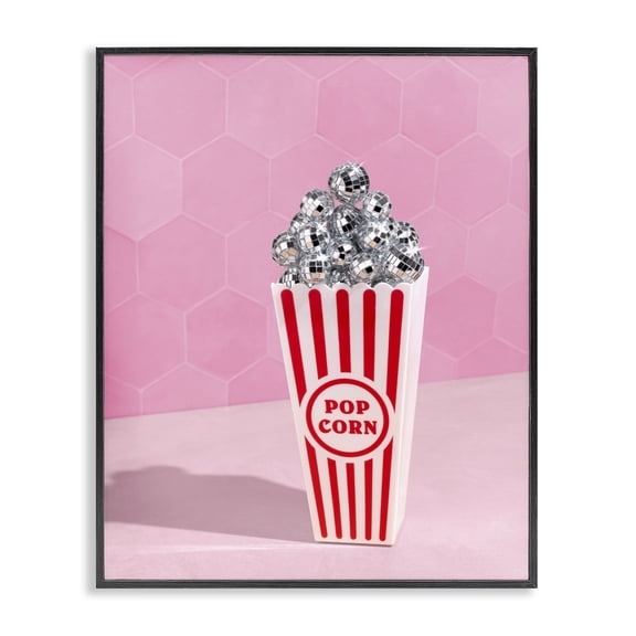 Stupell Industries Eclectic Pink Disco Popcorn Black Framed Giclee Art, 11 x 14, by LISH Creative