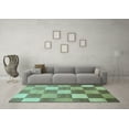 thumbnail image 3 of Ahgly Company Indoor Rectangle Checkered Light Blue Modern Area Rugs, 6' x 9', 3 of 4
