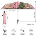 thumbnail image 3 of FORMRS Travel Umbrella Folding Auto Open Close Windproof Rain UV Protection, Pink Christmas House, 3 of 8