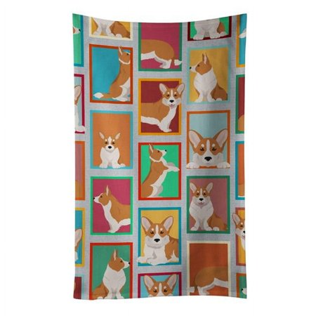 Carolines Treasures MLM1175KTWL 25 x 15 in. Unisex Lots of Red Cardigan Corgi Kitchen Towel