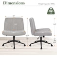 thumbnail image 6 of Neo Chair Office Chair Armless Criss Cross Legged Chair with Wheels, Comfy Home Office Desk Chairs, Adjustable Swivel Padded Fabric Vanity Task Computer Chair, 6 of 6