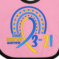 thumbnail image 4 of Inktastic 3-21 World Down Syndrome Day Blue and Yellow Rainbow Ribbon Boys or Girls Baby Bib, 4 of 4