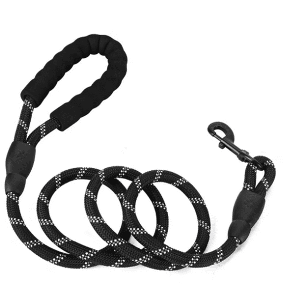 Rope Dog Leash 6.5 FT with Comfortable Padded Handle, Highly Reflective Threads Strong Dog Leash for Puppies Small Medium and Large Dogs