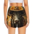 thumbnail image 4 of Uemuo Sunflower Cowboy Hat Cow Pattern Women's Athletic Shorts High Waisted Running Shorts with Liner Pockets Gym Elastic Workout Shorts-Medium, 4 of 9