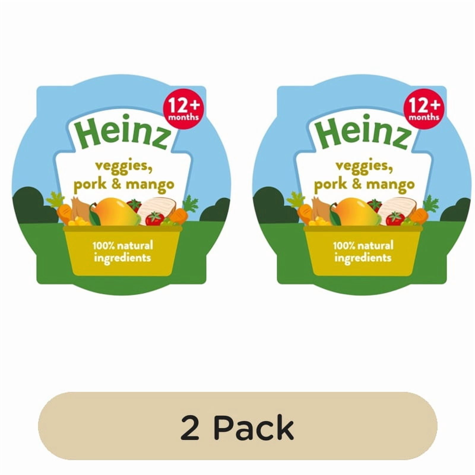 Heinz Veggies, Pork & Mango Baby Food Tray 1+ Year 200g, British Import (Pack of 2)