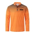 thumbnail image 4 of USNSM Men's T-Shirt Casual Fashion Plus Size Polka Dot Printed Slim Fit Tennis Shirt Stand Collar Button Long Sleeve Pullover Tees Orange 3XL, 4 of 9