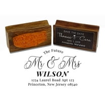 Printtoo Personalized Address Rubber Stamp Custom Wood Mounted Future Stamper-2.6 x 1.1 Inches