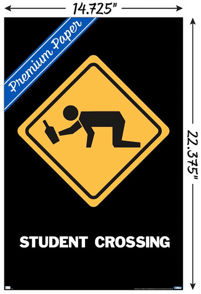 Student Crossing Wall Poster, 14.725" x 22.375"