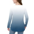 thumbnail image 6 of Fengqque Girls Long Sleeve Round Neck Gradient Color Shirts Curve Hem Side Slit Soft Tunic Tops T-Shirts Blue 3 Years, 6 of 7
