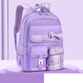 thumbnail image 3 of HJYCHN School Backpack for Girls Colorful Dream Lightweight Water-Resistant Kids Bag with Bow for Boys and Girls Elementary Students School Backpacks Purple One Size, 3 of 10