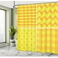 thumbnail image 4 of Ambesonne Yellow Shower Curtain, Retro Patterns Zigzag, 69"Wx70"L, Yellow Orange, 4 of 4