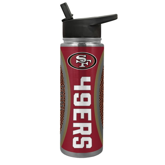 San Francisco 49Ers 24 ounce vacuum insulated stainless steel waterbottle with Gameball graphic