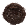 thumbnail image 4 of 1Set Rattan Bird Nest Ornament Coffee Color Minimalist Design for Indoor and Outdoor Use 11.8x9.8x3.9in, 4 of 9