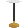 thumbnail image 1 of HOMCOM Round Bar Table for 2 People, High Pub Table with Faux-marbled Top, 1 of 10
