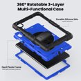 thumbnail image 2 of For Lenovo Tab K10/M10 Plus (2nd Gen) Case 10.3 inch, 360 Rotating Shockproof Cover with Stand, Screen Protector, Shoulder Strap (TB-X6C6/TB-X606), Dark Blue PC, 2 of 7