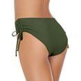 thumbnail image 2 of HNMKIU Women's High Waist Bandage Solid Swim Pants Basic Bikini Swim Bottoms Swim Shorts 03_Green,L, 2 of 4