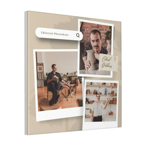 Custom Canvas Prints Brown Aesthetic Personalized Photo Image Collage DIY Framed Kit Wall Art Picture Room Decor 18x18 inch