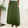 thumbnail image 2 of JJHGVB Palazzo Pants Wide Leg Pants Woman Women's Fashionable Casual Loose Wide Leg Elastic Waistband Casual Pants Barrel Pants Women Flowy Pants Green S, 2 of 6