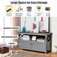 thumbnail image 6 of Giantex TV Stand, Modern TV Console  Cabinet w/2 Doors Open Storage Shelf, Cable Hole, Wooden Entertainment Center for Living Room Bedroom, Grey, 6 of 6
