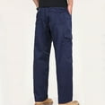thumbnail image 5 of IROINNID Cargo Pants for Men Discount Cotton Solid Straight Leg Work Pants Casual Loose Fit Cargo Pants Cotton Comfy Trousers,Navy, 5 of 8