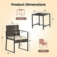 thumbnail image 4 of Costway 3pcs Patio Furniture Set Heavy Duty Cushioned Wicker Rattan Chairs Table Outdoor, 4 of 10
