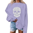 thumbnail image 6 of Wiyuqeen Spooky Season Womens Sweatshirts Halloween Fall Sweat Shirts Long Sleeve Crew Neck Thin Fleece Graphic Pullover Holiday Party Outfits S-XXL, 6 of 7