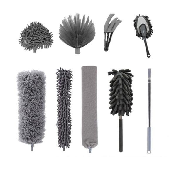 Piwvid Telescopic Washable Duster Telescopic Duster Long Extendable Microfibre Dust Mop Dust Brush with Bendable Corner Broom, Spider Web Remover for High Ceilings ﻿