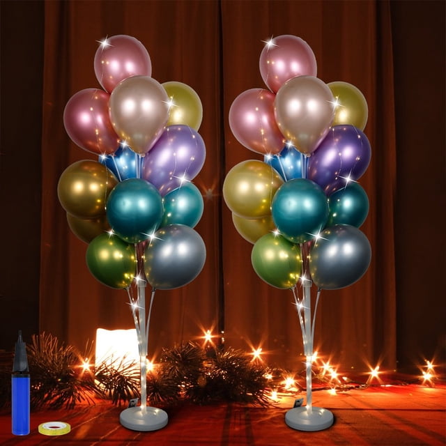 MesaSe Kit de Support de Ballon avec Lumières Support de Ballon Décoration Support de Ballon en Latex Réutilisable Support de Table pour Ballon Support de Colonne de Ballon Durable Kit de Support de Ballon