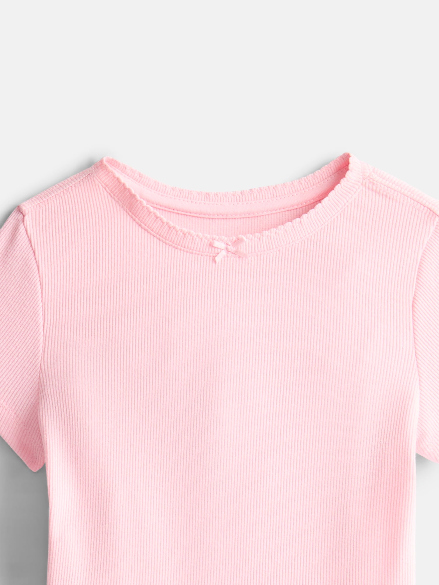 Wonder Nation Toddler Girls Solid Tee with Short Sleeves, Sizes 18M-5T