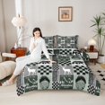 thumbnail image 4 of Homewish Rustic Deer Bear Queen Comforter Set for Adult, Hunting and Fishing Bedding Sets, Vintage Grey Green Buffalo Reversible Bedding Comforter Set, Super Cozy Room Decor, 3 Pieces, 4 of 8
