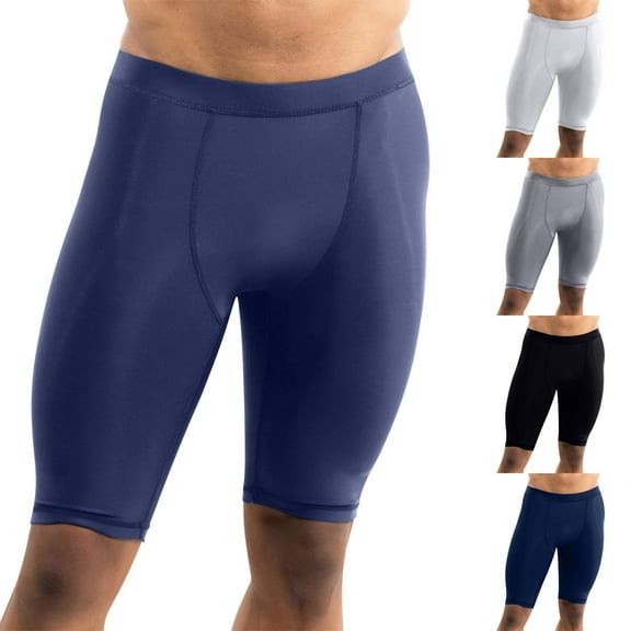 FRSASU Mens Compression Shorts Elastic Training Athletics Workout Tight Sports Base Layer Shorts White