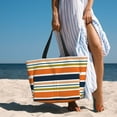 thumbnail image 6 of Balery Colorful Pastel Stripes Beach Travel Bag - Water-Resistant, Large Capacity Lightweight Tote with 7 Pockets for Women and Men - Perfect for Beach, Pool, Gym, and Travel, 6 of 7