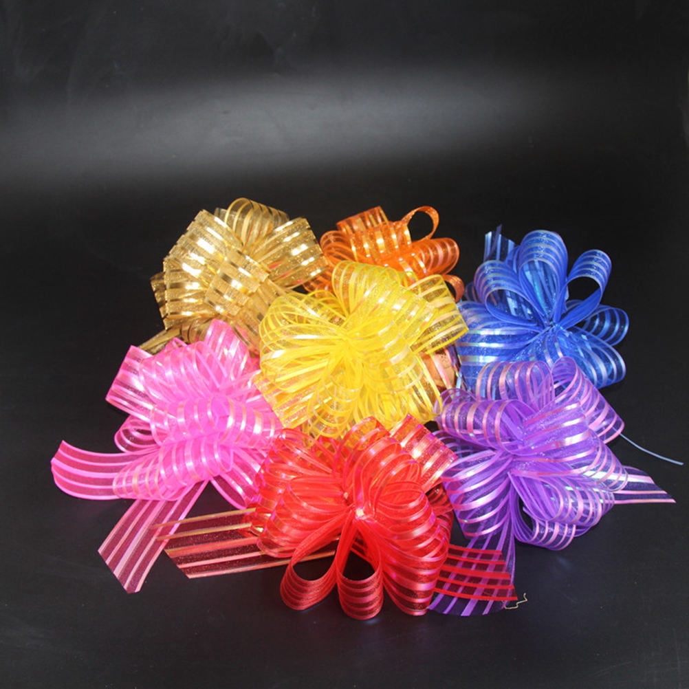 Masteelf Durable Pink Plastic Wedding Gift Pull Bows for Decoration 12pcs Perfect for Parties and Events