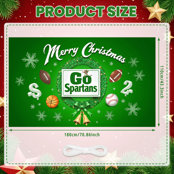 Festive Design Merry Christmas Banner Sports Theme Holiday Decoration for Christmas Party Indoor Celebration Holiday Gathering
