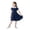 Navy, variant on Classic Summer Girls' Dress School Children's Color Contrast Short Sleeved Dress